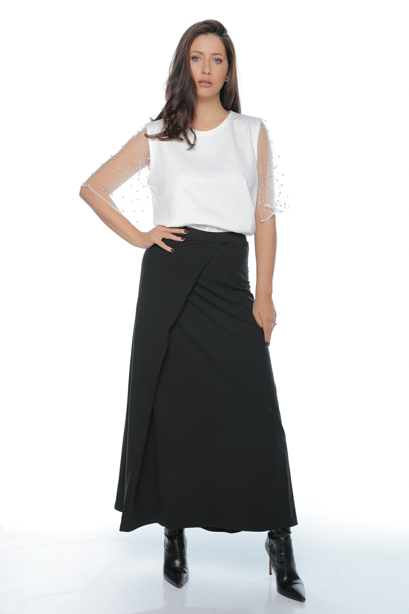 FUSTA DE ZI ORIGAMI LUNGA - imagine 3