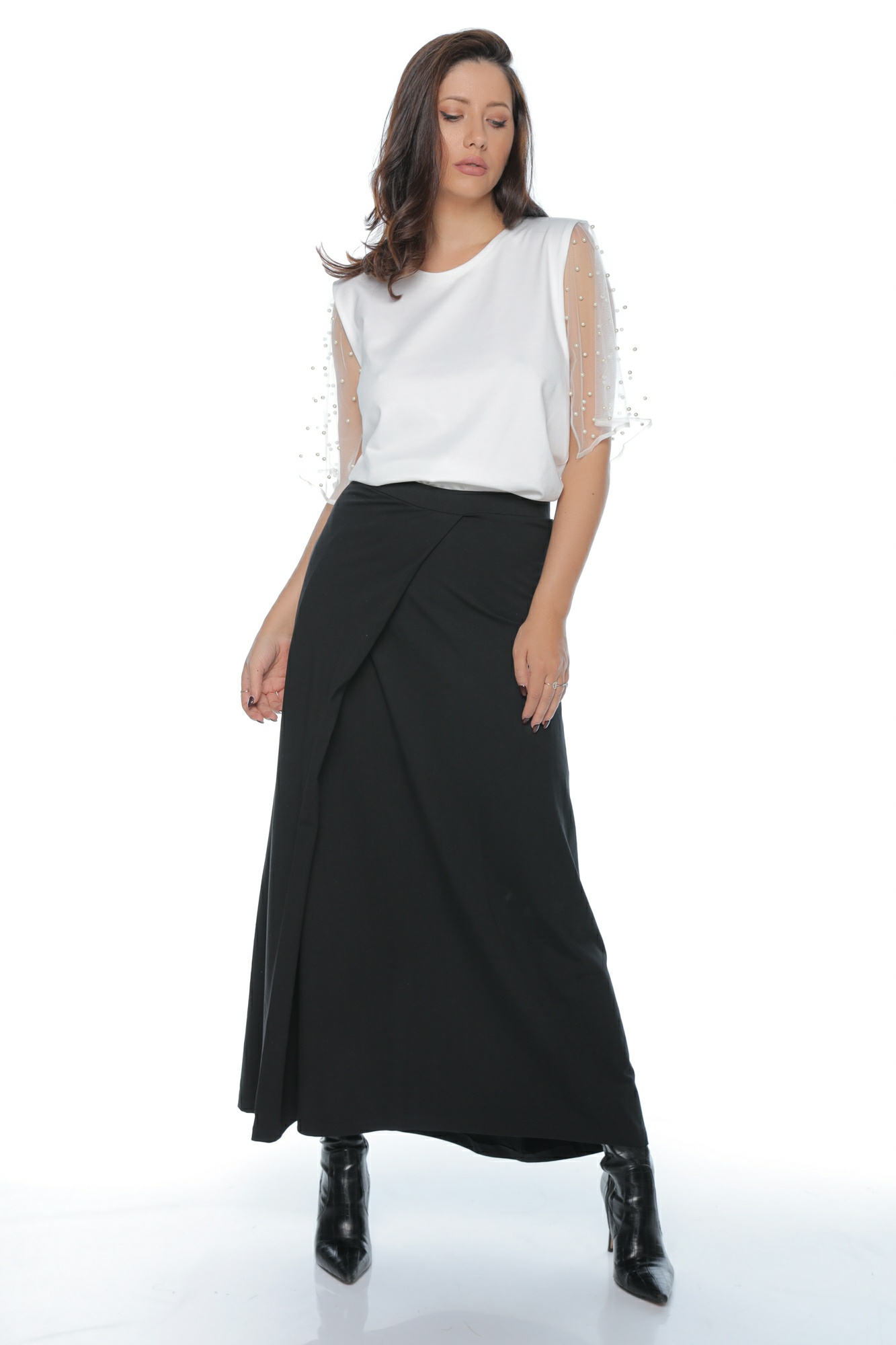 FUSTA DE ZI ORIGAMI LUNGA - imagine 2