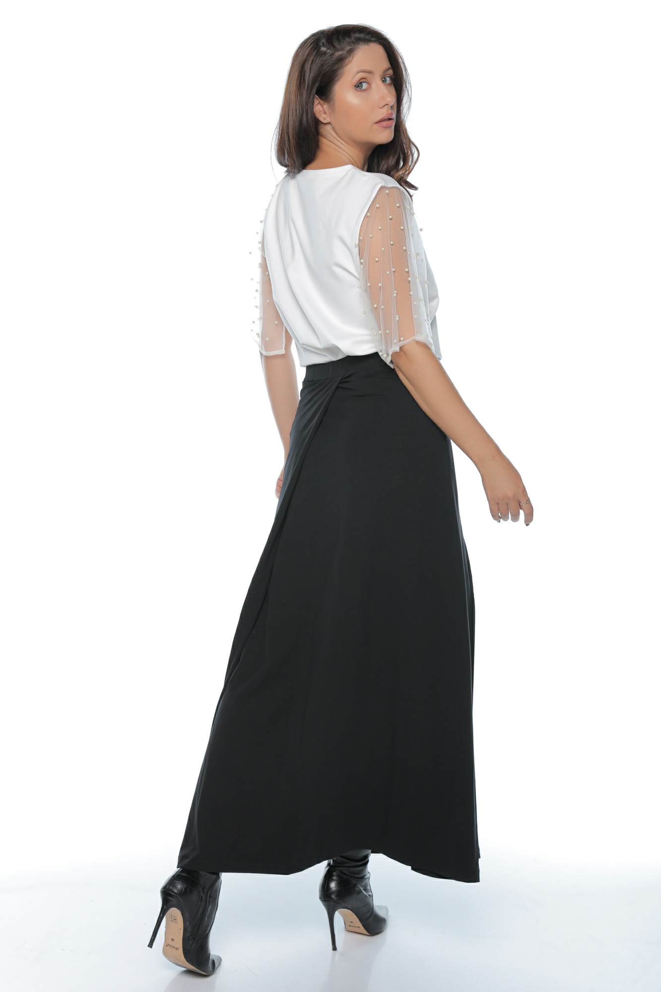 FUSTA DE ZI ORIGAMI LUNGA - imagine 4